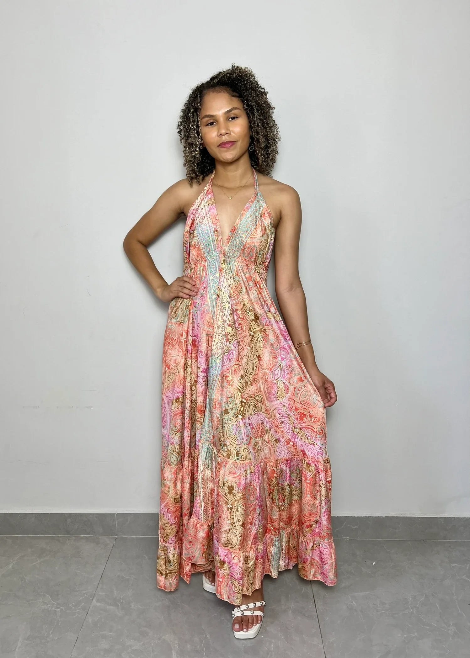 Vestido Longo Indiano Rosé Gold - LE XAVIER