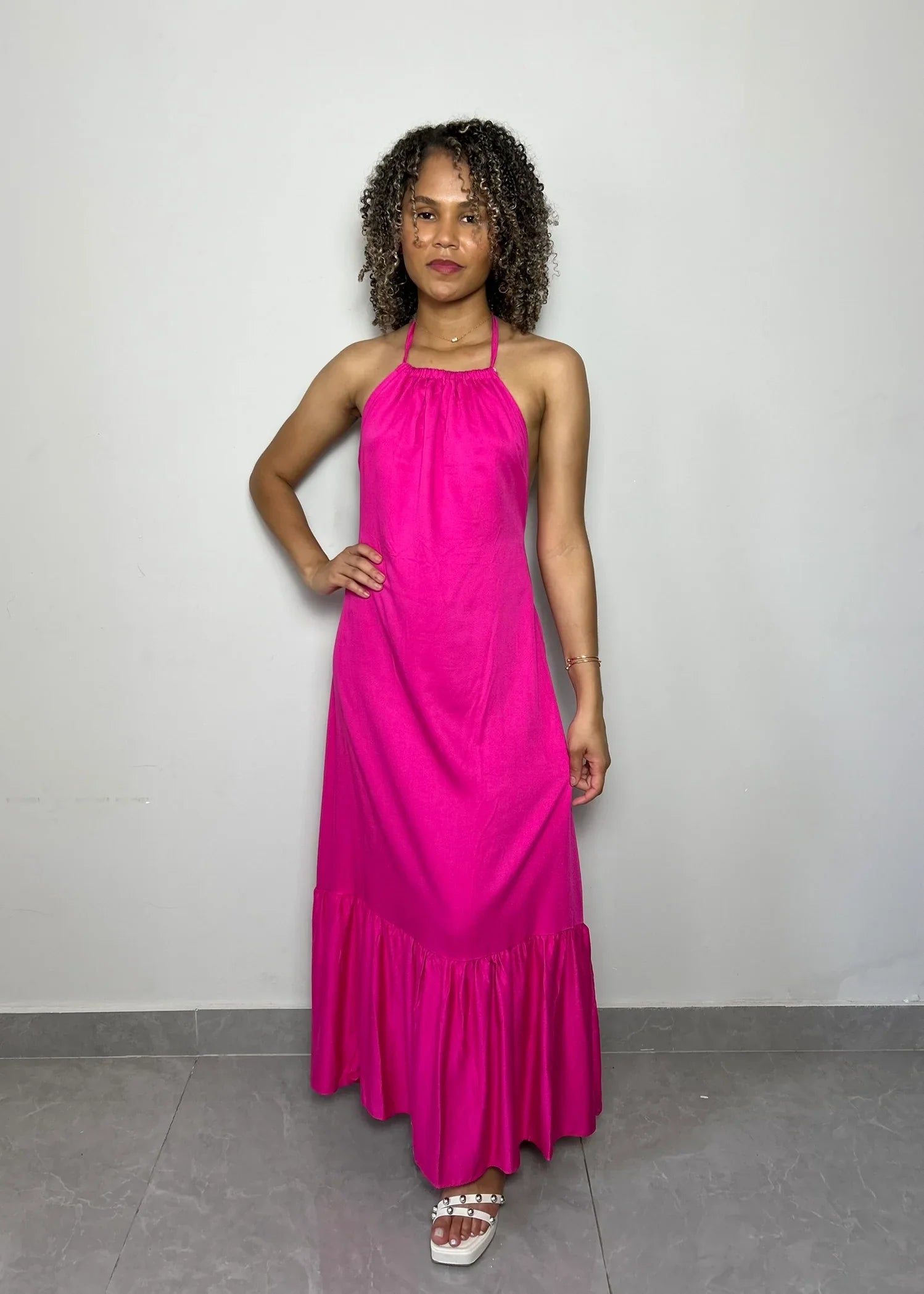 Vestido Longo Rosa Velvet - LE XAVIER