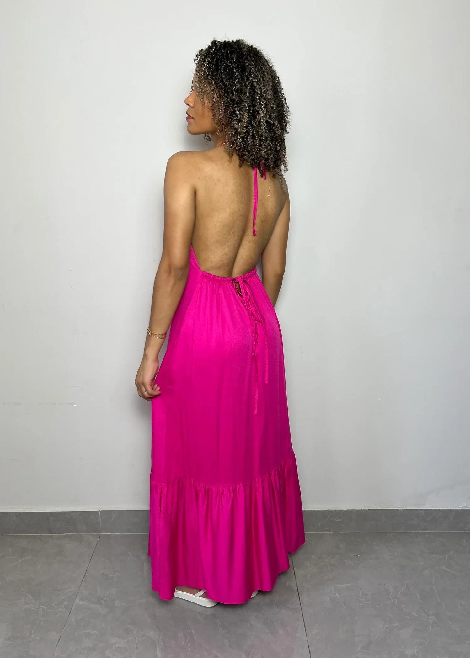 Vestido Longo Rosa Velvet - LE XAVIER