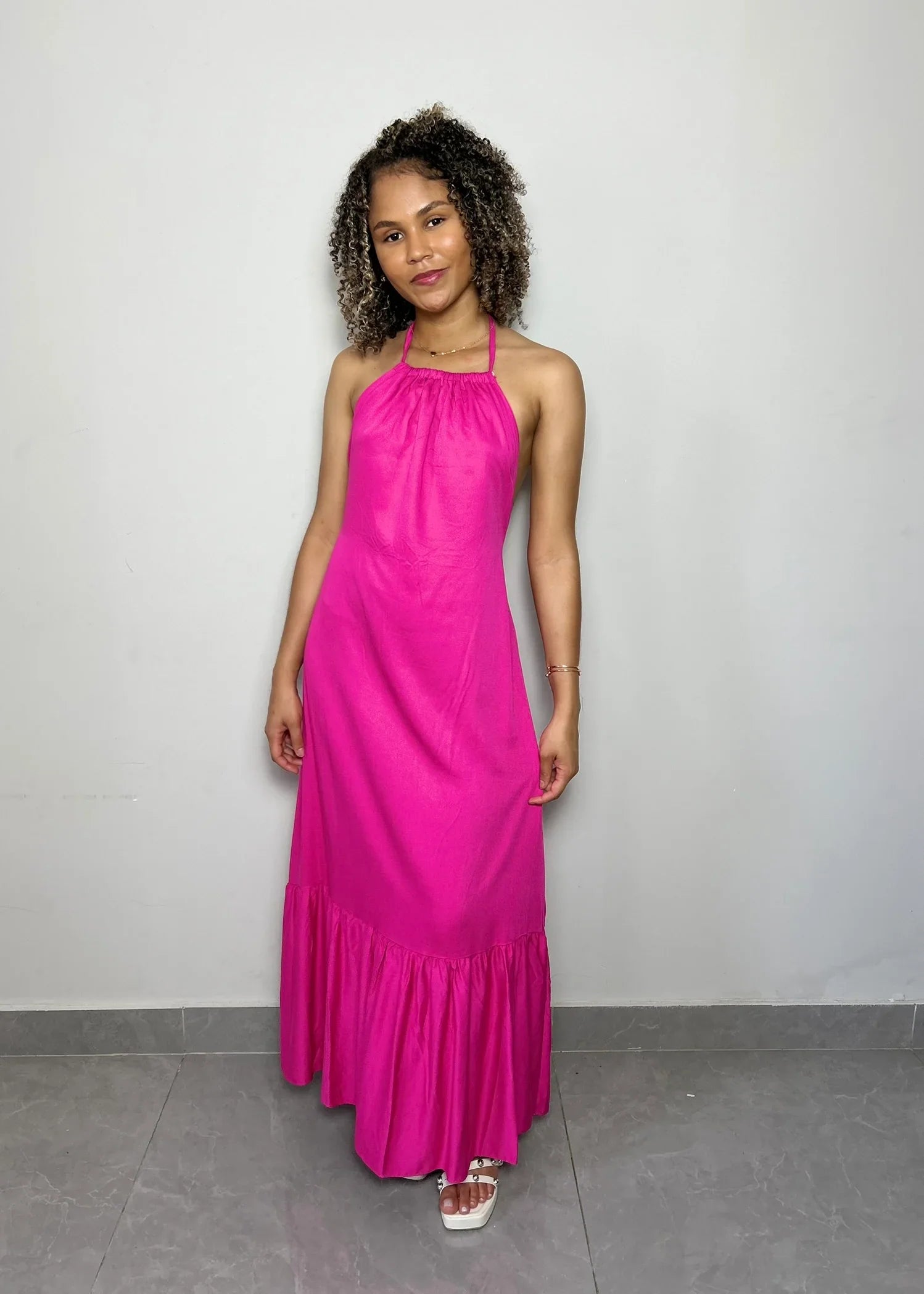 Vestido Longo Rosa Velvet - LE XAVIER