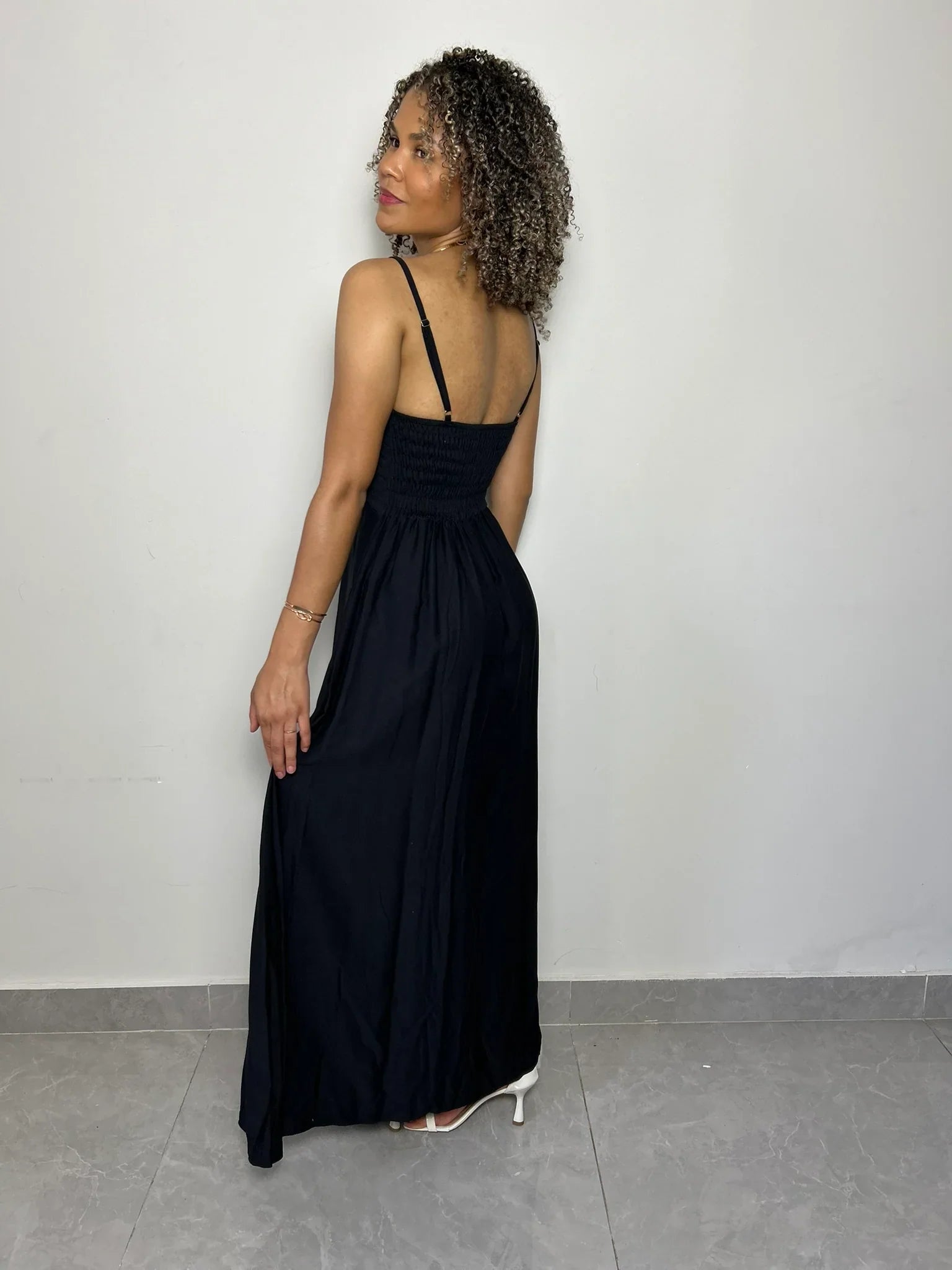 Vestido Longo Preto Royal Detalhe em Metal - LE XAVIER