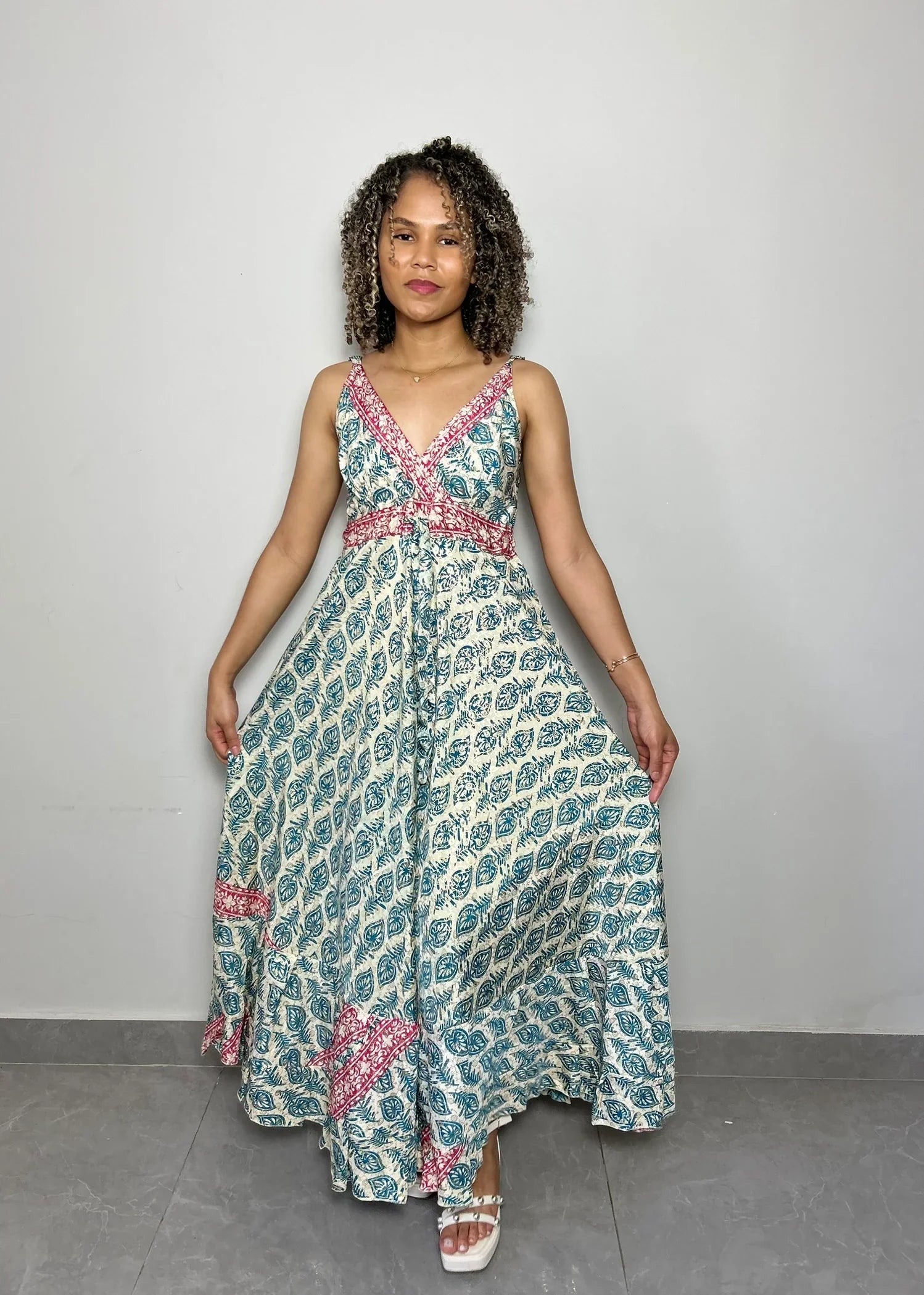 Vestido Longo Indiano Jade com Alça - LE XAVIER