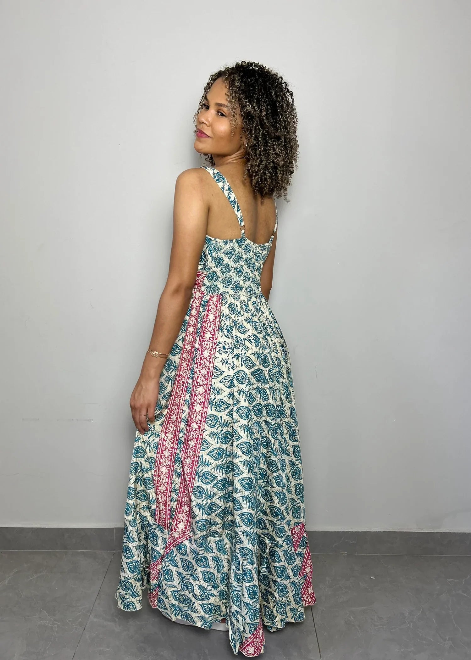 Vestido Longo Indiano Jade com Alça - LE XAVIER